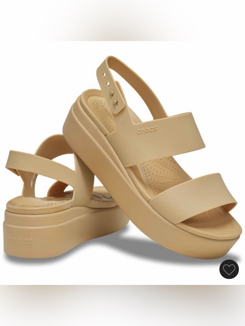 Brooklyn Low Wedge Slingback Croc Sandals in Cashew - Picture 6 of 7